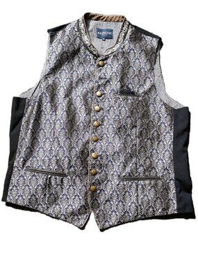 Kruger Dirndl Traditional Vest & Pocket Square 58 EU/48 US German Bavarian